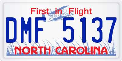 NC license plate DMF5137