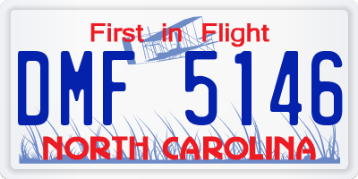 NC license plate DMF5146