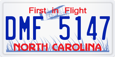 NC license plate DMF5147