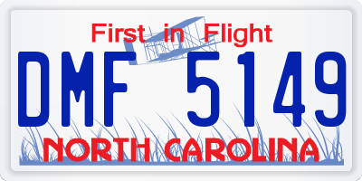 NC license plate DMF5149