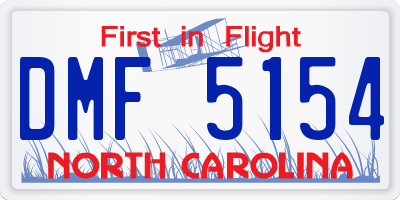 NC license plate DMF5154