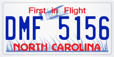 NC license plate DMF5156
