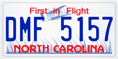 NC license plate DMF5157