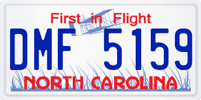 NC license plate DMF5159