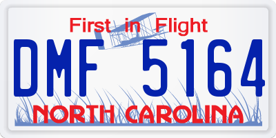 NC license plate DMF5164