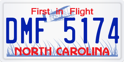 NC license plate DMF5174