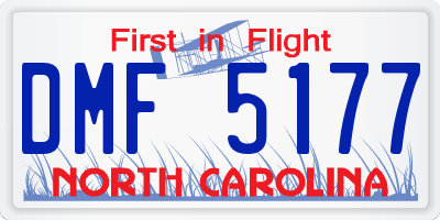 NC license plate DMF5177