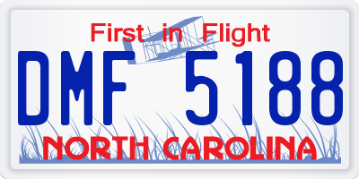 NC license plate DMF5188