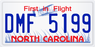 NC license plate DMF5199