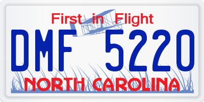 NC license plate DMF5220