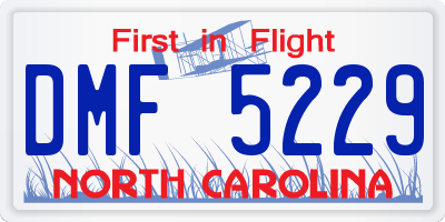 NC license plate DMF5229