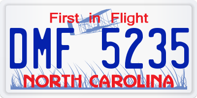 NC license plate DMF5235