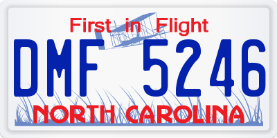 NC license plate DMF5246