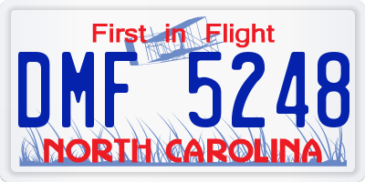 NC license plate DMF5248