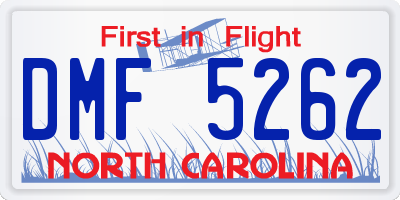 NC license plate DMF5262