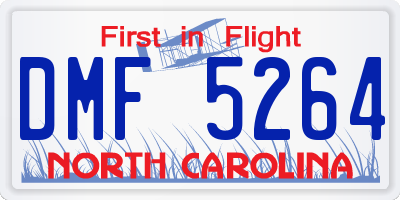 NC license plate DMF5264