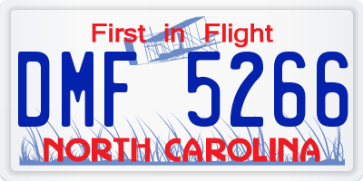 NC license plate DMF5266