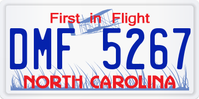 NC license plate DMF5267