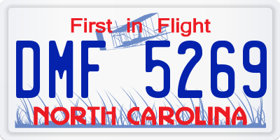 NC license plate DMF5269