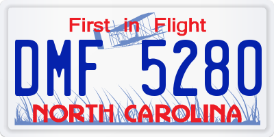 NC license plate DMF5280
