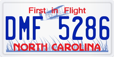 NC license plate DMF5286