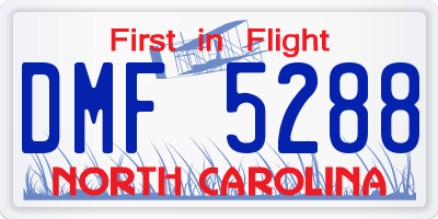 NC license plate DMF5288