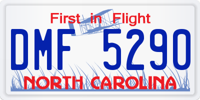 NC license plate DMF5290