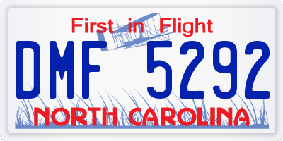 NC license plate DMF5292