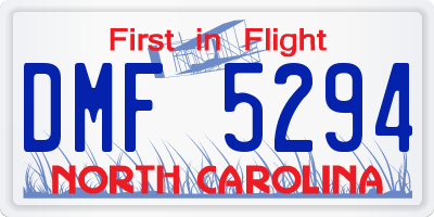 NC license plate DMF5294