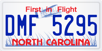 NC license plate DMF5295