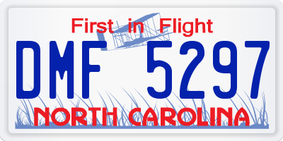 NC license plate DMF5297