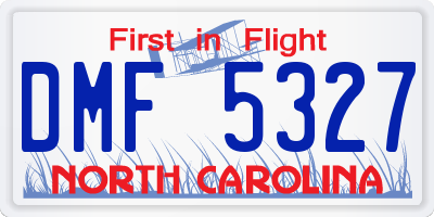 NC license plate DMF5327