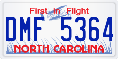 NC license plate DMF5364