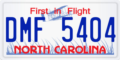 NC license plate DMF5404