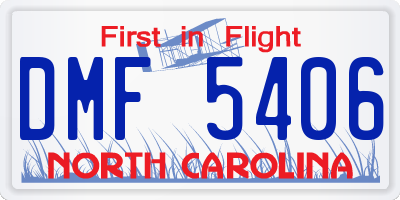 NC license plate DMF5406