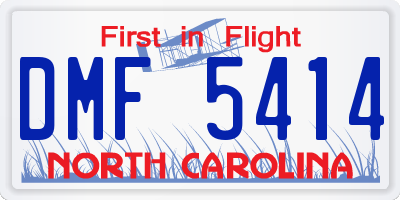 NC license plate DMF5414