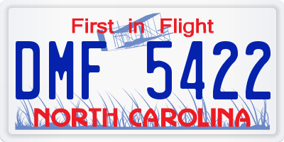NC license plate DMF5422
