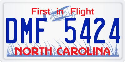 NC license plate DMF5424