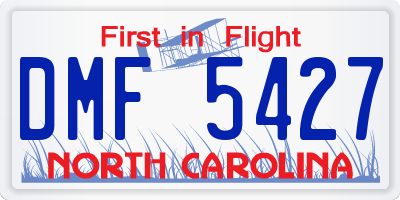 NC license plate DMF5427