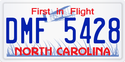 NC license plate DMF5428