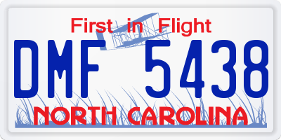 NC license plate DMF5438