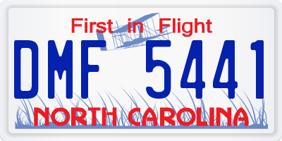 NC license plate DMF5441