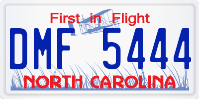 NC license plate DMF5444