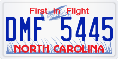NC license plate DMF5445
