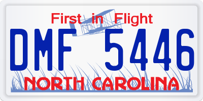 NC license plate DMF5446
