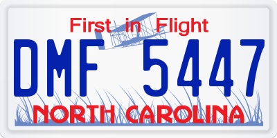 NC license plate DMF5447