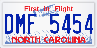NC license plate DMF5454