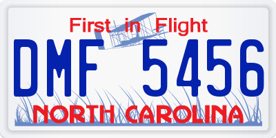 NC license plate DMF5456