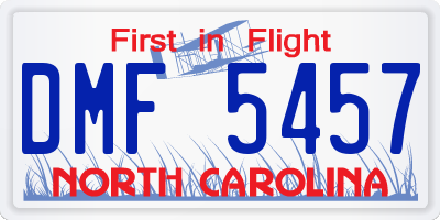 NC license plate DMF5457