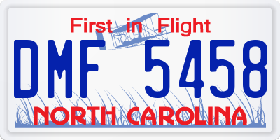 NC license plate DMF5458